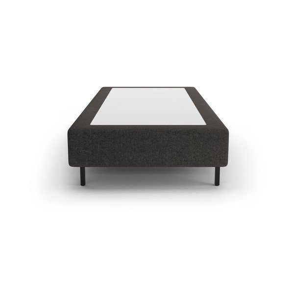 Fekete kárpitozott egyszemélyes ágy ágytámla nélkül 90x200 cm Whale – Micadoni -image-2