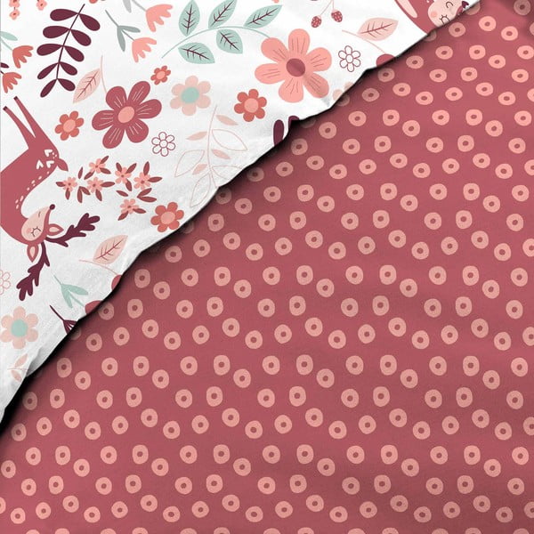 Fehér-rózsaszín egyszemélyes pamut gyerek ágyneműhuzat 140x200 cm Bichette – douceur d'intérieur-image-3