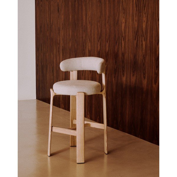 Bézs-világos natúr színű kőrisfa bárszék (ülésmagasság 75 cm) Granite – Kave Home-image-1