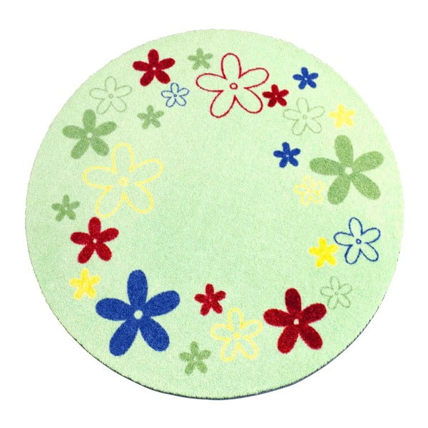 Flower zöld gyerekszőnyeg, ⌀ 100 cm - Zala Living
