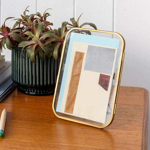 Aranyszínű fém álló képkeret 14x18 cm – Rex London-image-1