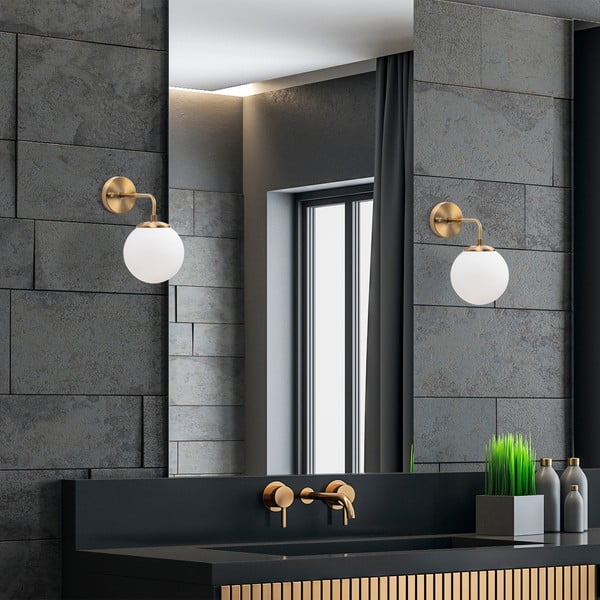 Fehér-sárgaréz színű fali lámpa ø 15 cm Viran – Opviq lights-image-3