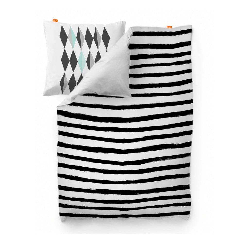 Stripes pamut paplanhuzat, 220 x 220 cm - Blanc