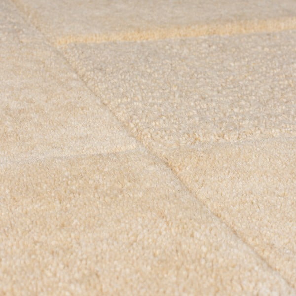 Bézs gyapjú szőnyeg 290x200 cm Checkerboard - Flair Rugs-image-3