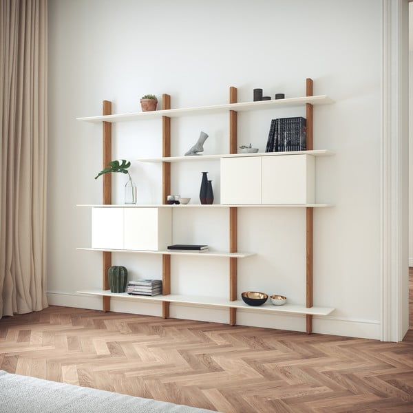 Bridge fehér polc tölgyfa szerkezettel - Tenzo-image-3