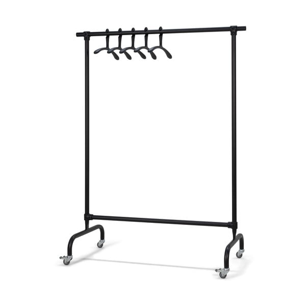Fekete fém gurulós ruhatartó állvány Luuk – Spinder Design-image-2