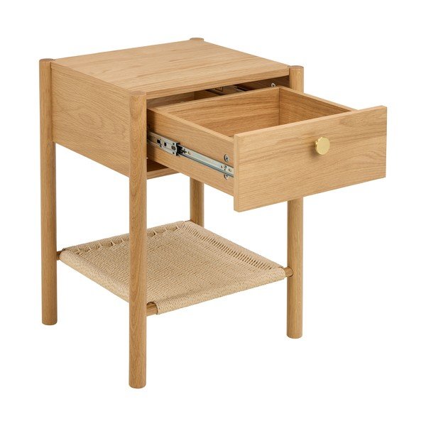 Világos natúr színű éjjeliszekrény tölgyfa dekorral Monfort – Actona-image-3