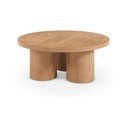Natúr színű kerek dohányzóasztal tölgyfa dekorral ø 100 cm Arancha – MOME