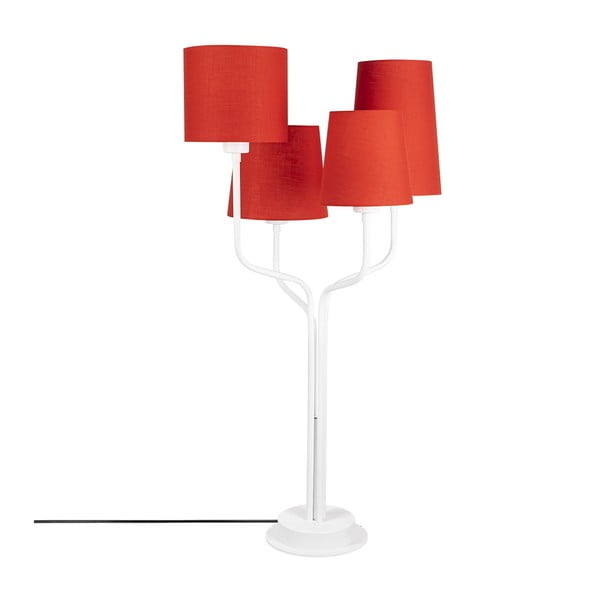 Aposto fehér fém asztali lámpa piros búrával - Opviq lights