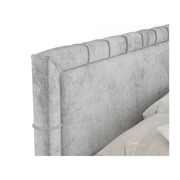 Világosszürke ágyneműtartós boxspring ágy 200x200 cm Voyage – Maison de Rêve-image-3