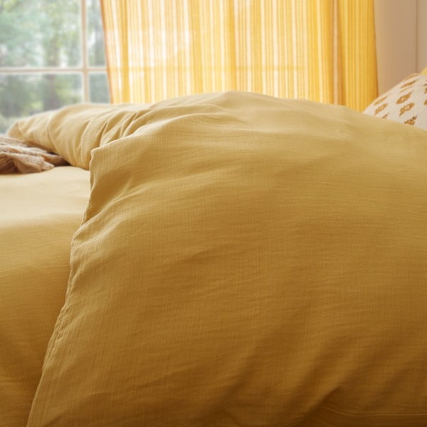 Sárga egyszemélyes muszlin ágyneműhuzat 135x200 cm Afra – Pineapple Elephant-image-2