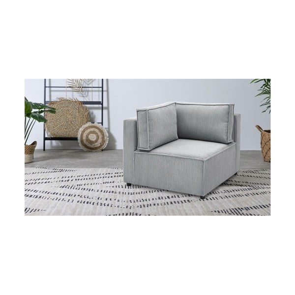Világosszürke kordbársony kanapé modul (variálható) Nihad modular – Bobochic Paris-image-1