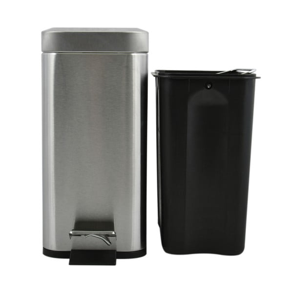 Matt ezüstszínű acél pedálos szemetes 5 l   Erik – Spirella-image-3