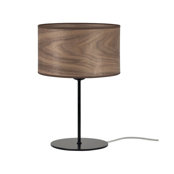 Tsuri S sötétbarna asztali lámpa természetes furnérból, ⌀ 25 cm - Bulb Attack