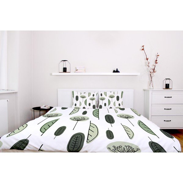 Olivaceous pamut-szatén kétszemélyes ágyneműhuzat, 200 x 200 cm - Butter Kings-image-1