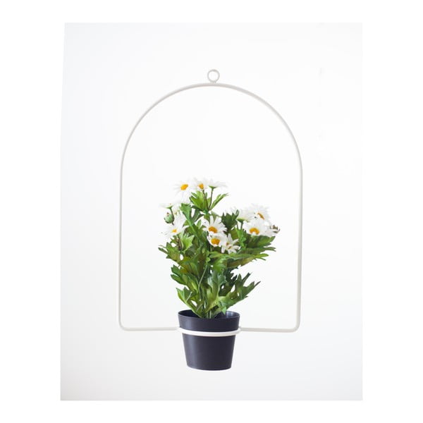 Arc fehér felakasztható dekoráció virágcseréppel, 30 x 35 cm - Surdic