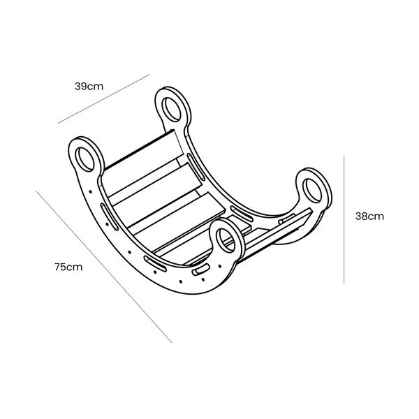 Fehér borovi fenyő hinta 39x75x38 cm Montessori – Meowbaby-image-4
