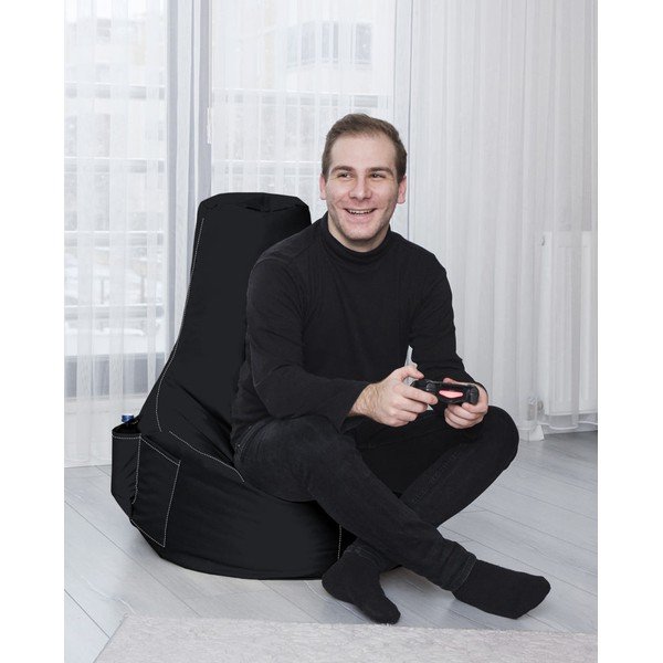 Fekete babzsákfotel EVA Sport – Floriane Garden-image-2