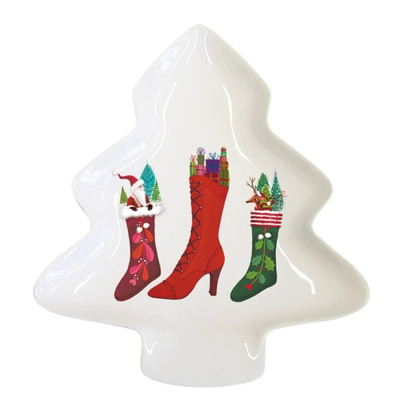 Happy Wintertime porcelán dekorációs tál karácsonyi motívummal - PPD