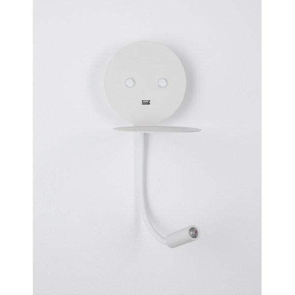 Fehér alumínium LED fali lámpa hajlítható szerkezettel-USB csatlakozóval Eclip – Nova Luce-image-3
