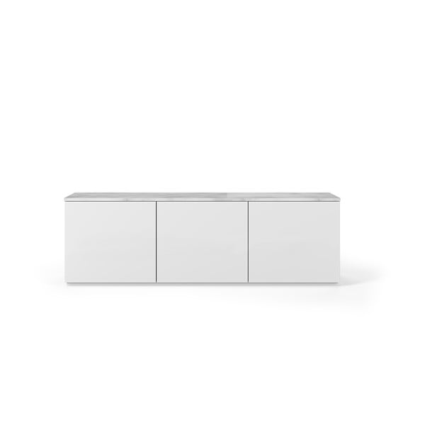 Fehér TV-állvány fehér márvány dekoros fedlappal, 180 x 57 cm Join - TemaHome