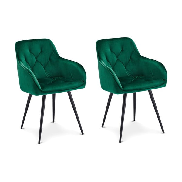 Zöld bársony étkezőszék szett 2 db-os Nadja – Furnhouse-image-3