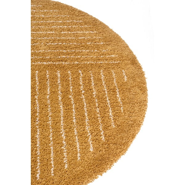 Okkersárga kerek szőnyeg ø 120 cm Dion – Hanse Home-image-4