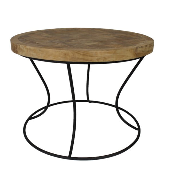 Mosa kisasztal teakfa asztallappal, Ø 60 cm - HSM collection