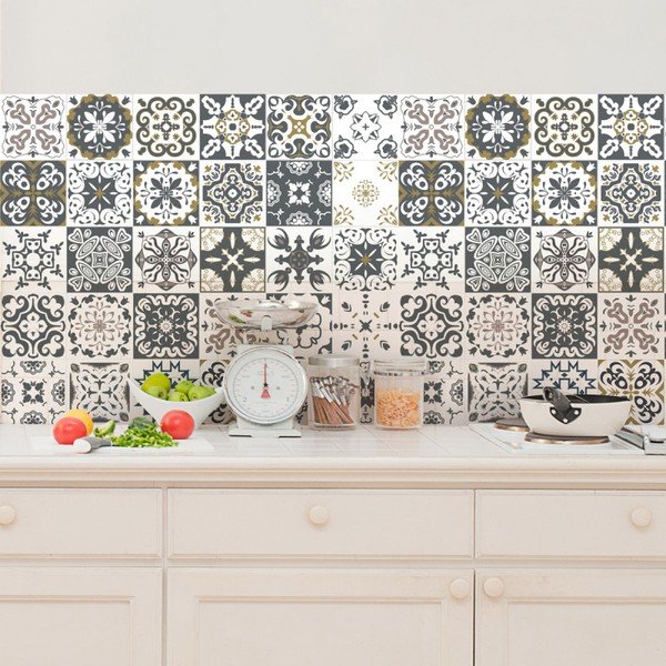 Wall Decal Cement Tiles Antalya 30 db-os falmatrica szett, 20 x 20 cm - Ambiance-image-1