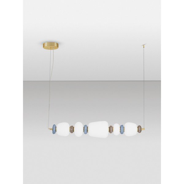 Fehér-aranyszínű fém LED dimmelhető függőlámpa porcelán búrával-üveg búrával Palo – Nova Luce-image-3