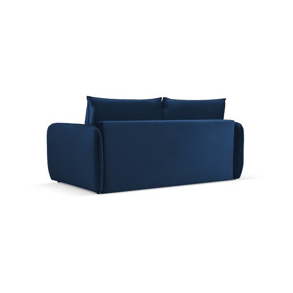 Sötétkék bársony kinyitható kanapé 194 cm Vienna – Cosmopolitan Design-image-3