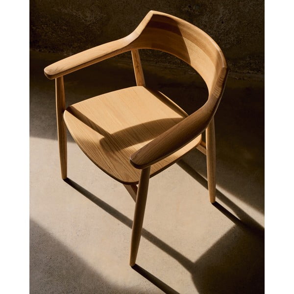 Natúr színű tölgyfa étkezőszék Fondes – Kave Home-image-4