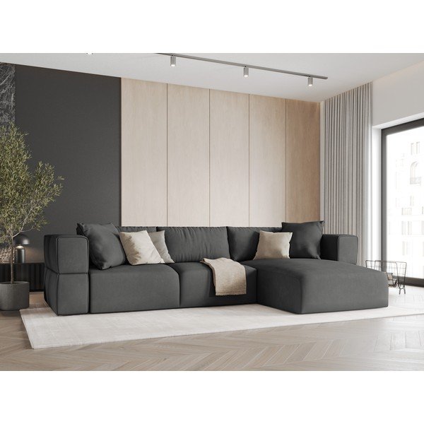 Sötétszürke sarokkanapé (jobb oldali) Esther – Milo Casa-image-1