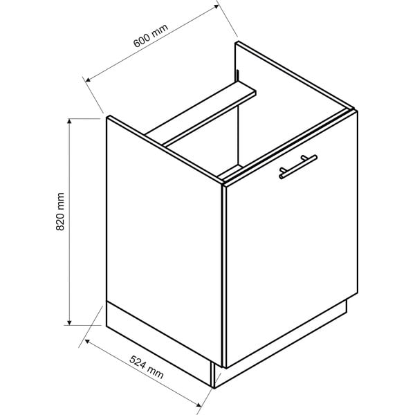 Alsó főzőlap alatti konyhaszekrény (szélesség 60 cm) Brodie – STOLKAR-image-1