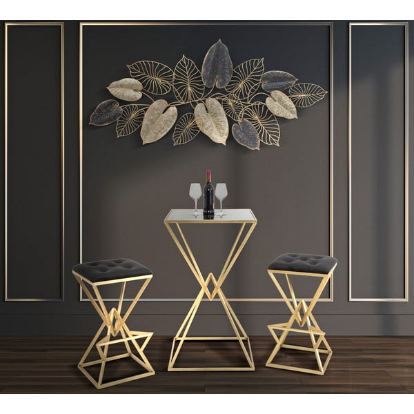 Century -A- levél motívumos fali fémdekoráció, 131 x 61 cm - Mauro Ferretti-image-1