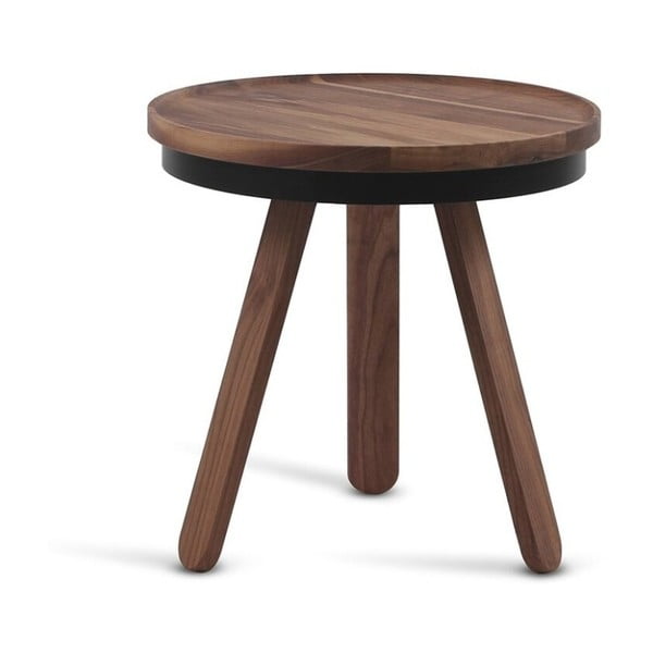 Batea S barna tölgyfa tárolóasztal, fekete részletekkel és levehető tálcával - Woodendot