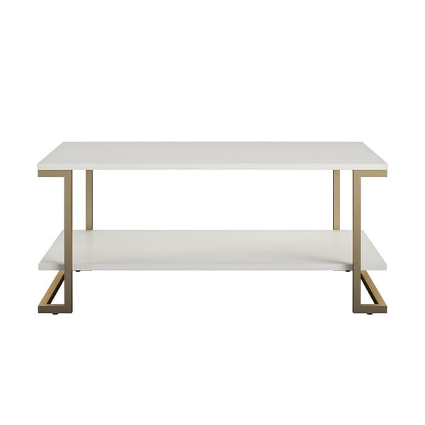 Camila fehér-aranyszínű dohányzóasztal, 106 x 45 cm - CosmoLiving by Cosmopolitan