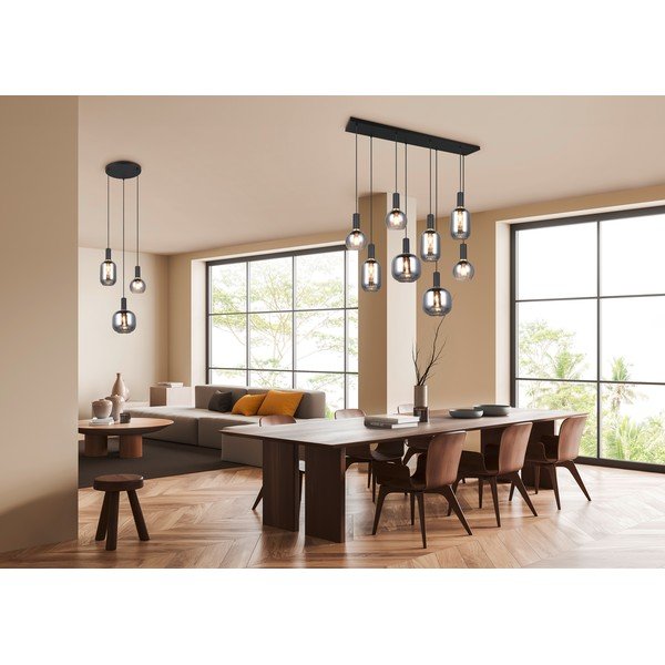 Fekete függőlámpa üveg búrával Diva – Trio-image-3