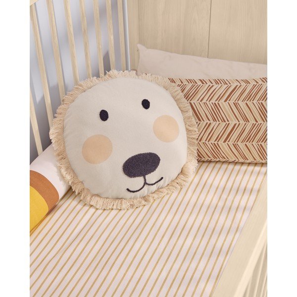 Uriana bézs pamut gyerekpárna huzat, ø 45 cm - Kave Home-image-4