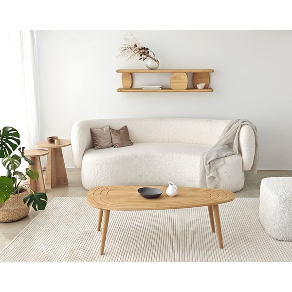 Natúr színű többszintes tölgyfa fali polc 120 cm Modena – Kalune Design-image-4