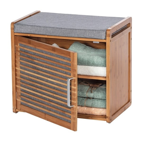 Szürke-barna bambusz ülőkés cipőtartó Bahari – Wenko-image-3