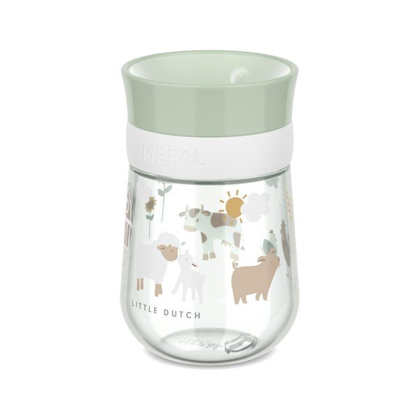 Világoszöld műanyag gyerek bögre 300 ml Little Farm – Mepal