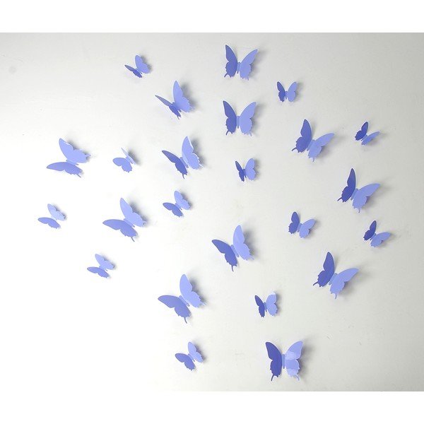 Butterflies 12 db-os lila 3D falmatrica szett - Ambiance-image-2