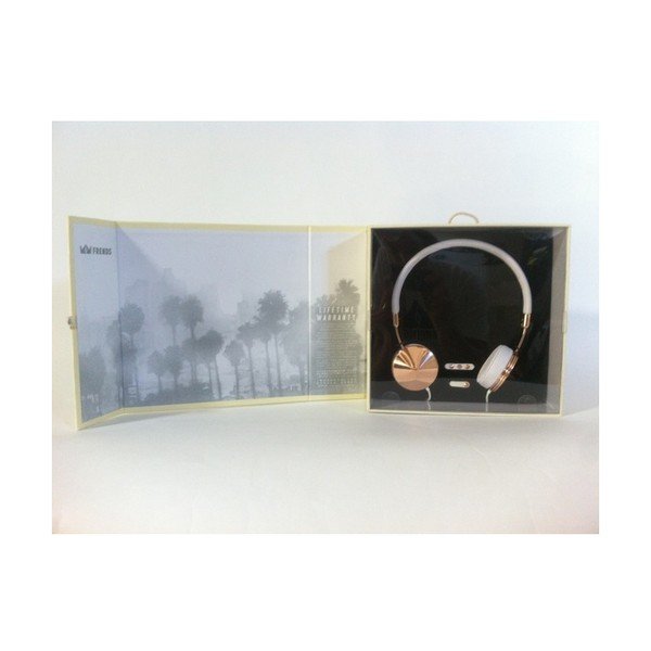 Layla fehér fejhallgató rózsaarany színű elemekkel - Frends-image-4