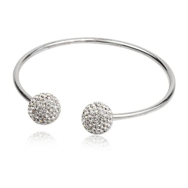 Bangle ezüst karkötő fehér kristályokkal - Swarovski Elements Crystals