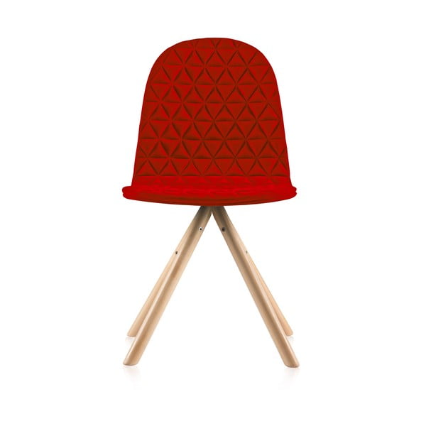 Mannequin Triangle piros szék natúr lábakkal - Iker