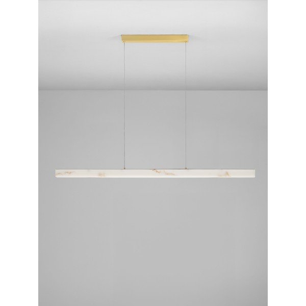 Fehér-sárgaréz színű LED dimmelhető függőlámpa kő dekorral Vaster – Nova Luce-image-3