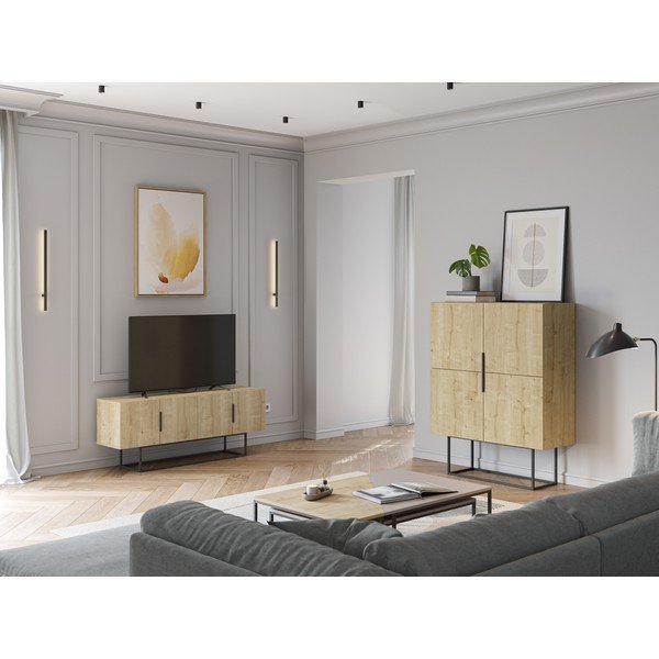 Natúr színű szekrény tölgyfa dekorral 100x130 cm Titan – Marckeric-image-1