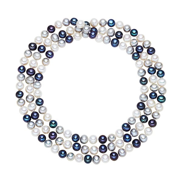 Chakra Pearls fehér-kék gyöngy nyaklánc, 120 cm - The Pacific Pearl Company