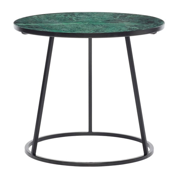 Dana fekete kisasztal zöld márvány asztallappal - Hübsch